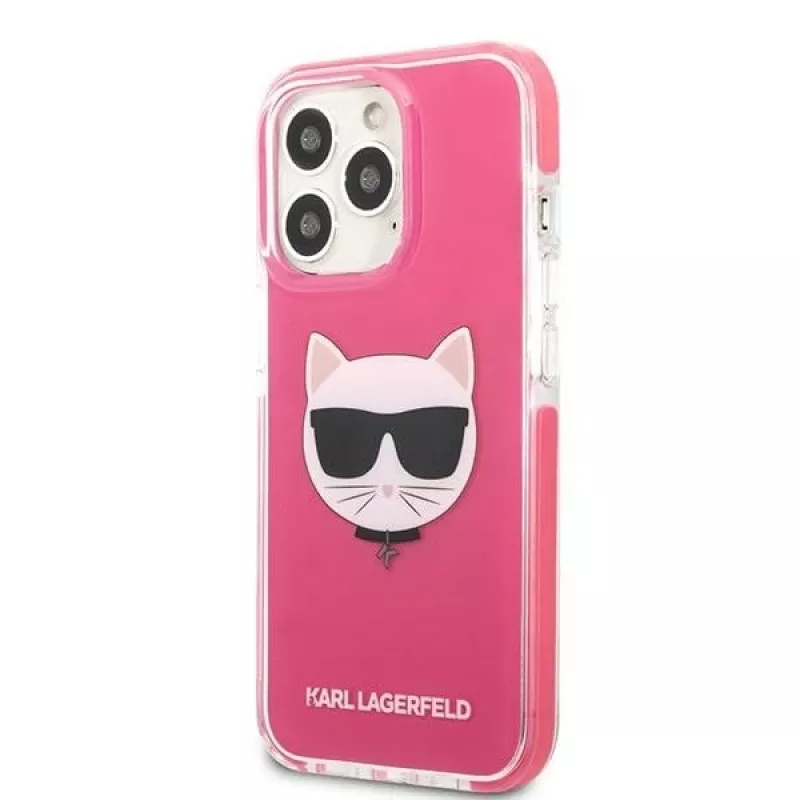 Karl Lagerfeld KLHCP13XTPECPI iPhone 13 Pro Max 6.7 capa rígida fúcsia/FUSCHIA Choupette Head