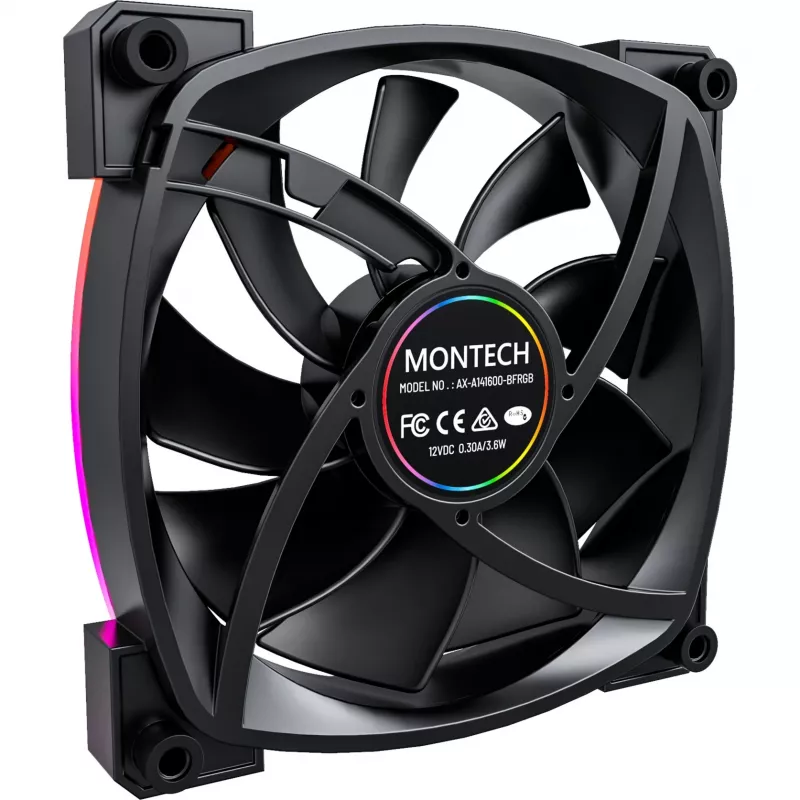 Ventoinha Montech AX140 PWM 14 cm preta 540-1760 RPM
