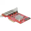 Placa Delock PCI Express x4 para 4 x USB SuperSpeed 10 Gbps externas (USB 3.2 Gen 2) conector fêmea USB Type-A - Adaptador USB - PCIe 3.0 x4 - USB 3.2 Gen 2 x 4 (90481)