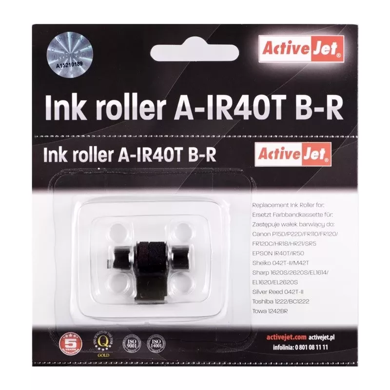 Rolo de tinta para impressora ActiveJet A-IR40T para impressoras de jato de tinta, versão Supreme, impressão a vermelho, pack de 5