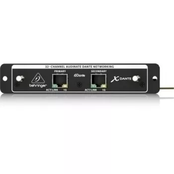 Placa de expansão Behringer X-DANTE para X32 — áudio de rede Dante 32 canais