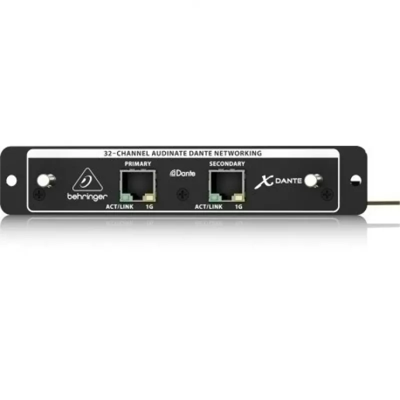 Placa de expansão Behringer X-DANTE para X32 — áudio de rede Dante 32 canais