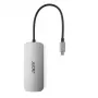 Dongle USB-C 7 em 1 Acer — USB 3.2 Gen 1 Type-C, 3x USB-A, HDMI, SD/MicroSD, 100W PD, prateado