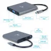 Gembird A-CM-COMBO6-01 adaptador multiporta USB-C 6 em 1, USB 3.1 Gen 1, HDMI 4K, VGA, PD 60 W, leitor SD/microSD, áudio de 3,5 mm, cinzento