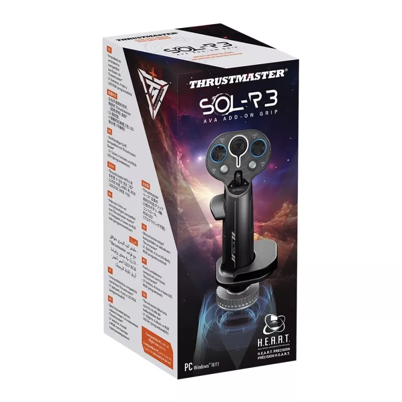 Punho adicional para manípulo de voo Thrustmaster Sol-R 3 AVA, preto, USB Type-C, analógico/digital, PC, 75×115×200 mm
