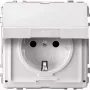 Tomada Merten MEG2310-7219 CEE 7/3 branca 250 V 16 A (suporta ficha CEE 7/4)
