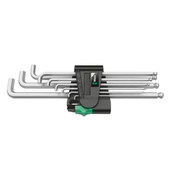 Conjunto de chaves Allen Wera 950/9 Hex-Plus 4, métrico, cromado