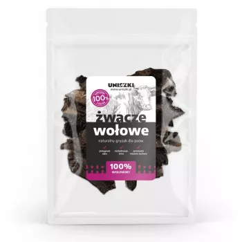 Snack para cães UNISZKI pança de vaca 500 g – snack de higiene dentária monocomponente, sem cereais e sem glúten