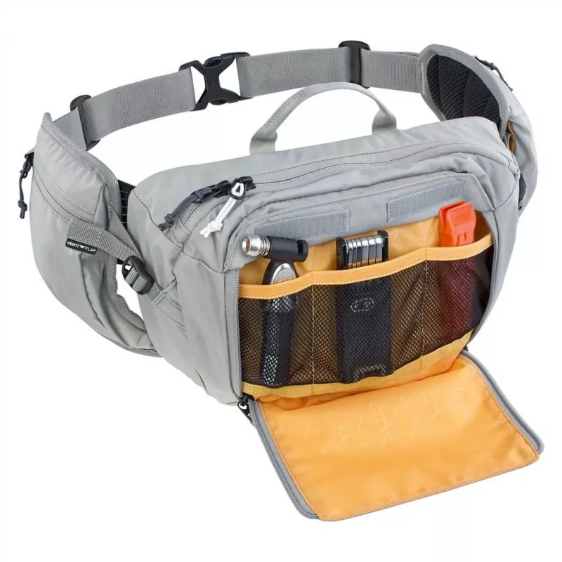 Bolsa de cintura EVOC Hip Pack mesh nylon ripstop cinzento 3L unissexo