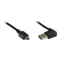 Cabo de ligação USB 2.0 EASY ficha A para ficha Mini-B, angular, preto, 5 m,