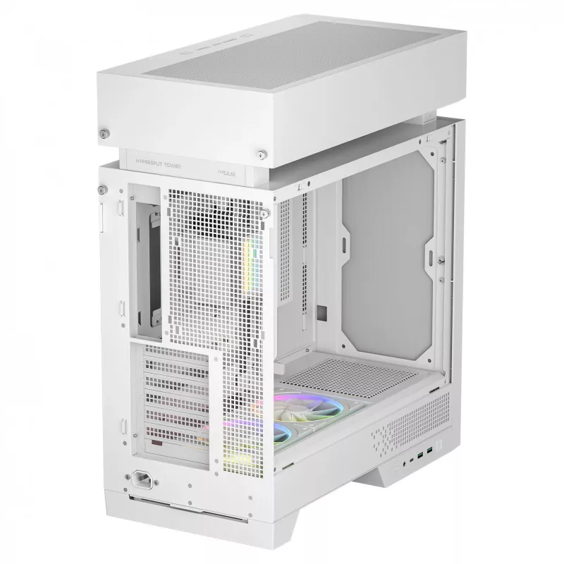 Caixa de PC de secretária DeepCool CL6600 WH — branca, suporta fontes de alimentação ATX/PS2/SFX/SFX-L, 140 mm à frente, 120/140 mm no topo/traseira, unidades de 2,5 polegadas e 3,5 polegadas