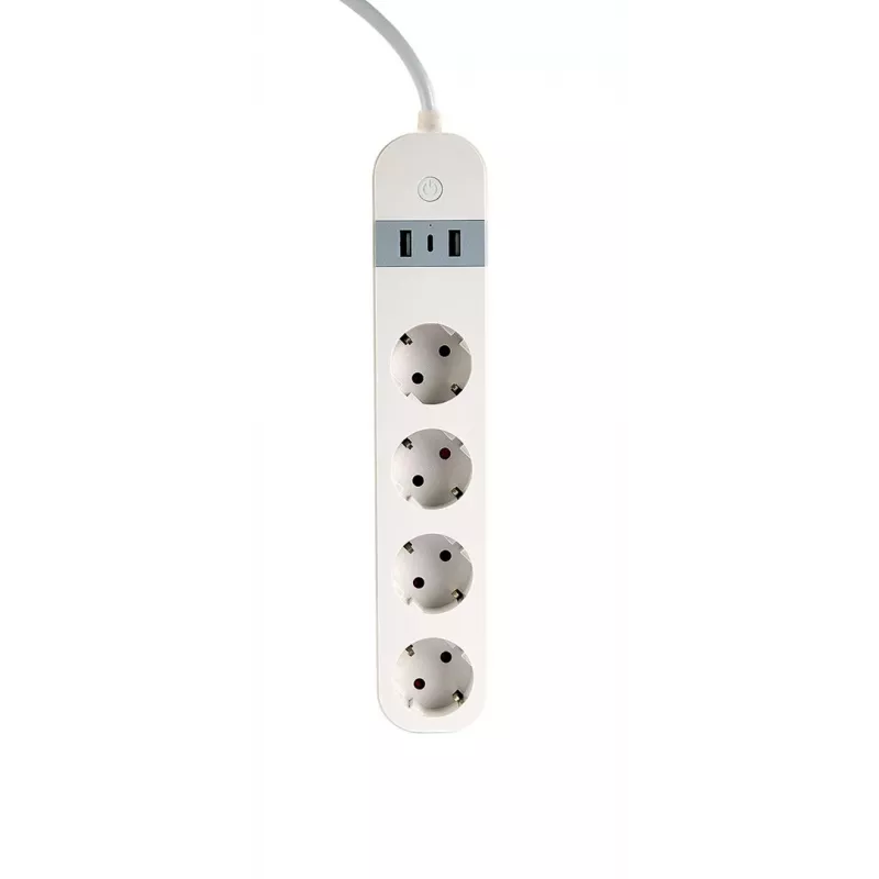 Régua de tomadas inteligente Gembird TSL-PS-S4U-01-W 4 tomadas AC 3880 W Branco