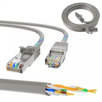 Cabo de patch de rede Extralink Cat5e UTP 5 m — RJ-45 a RJ-45, cinzento