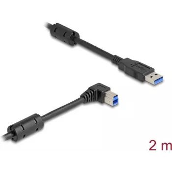 Cabo USB DeLOCK ficha Type-A macho para ficha Type-B macho 90° dobrado 2 m