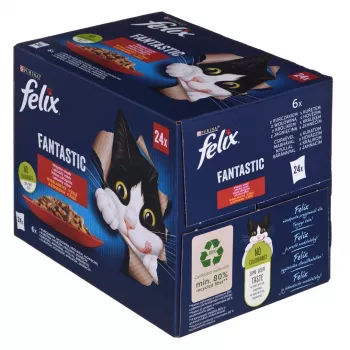 Felix Fantastic sabores rústicos em geleia - Comida húmida para gatos - 24x 85 g