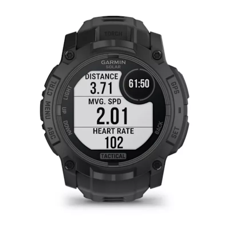 Garmin Instinct 3 Solar Tactical Edition 50 mm relógio inteligente, preto, bracelete de silicone