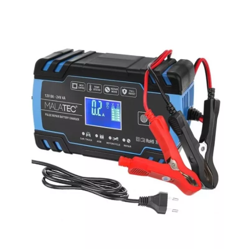 Extralink | Carregador automático | para bateria 12/24V 8A azul