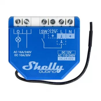 Relé inteligente Shelly Qubino Wave 1 plástico 110–240V 16A, Z-Wave 868,4 MHz, azul, montagem na parede