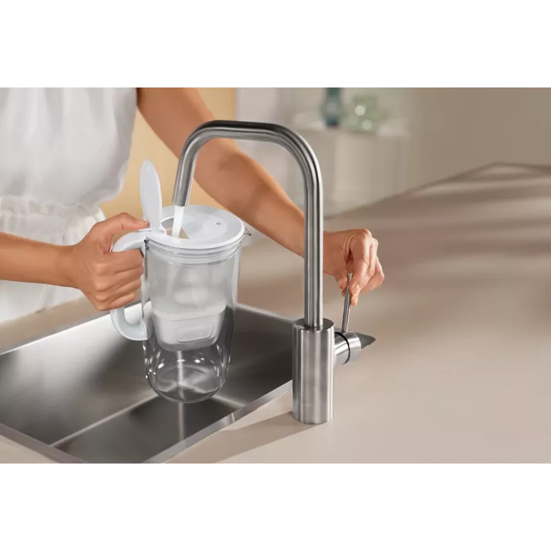 Brita Glass+1 Maxtra Pro Pure Performance jarro filtrante de vidro, 2,5 l totais / 1,5 l filtrados, adequado para máquina de lavar loiça, cinzento