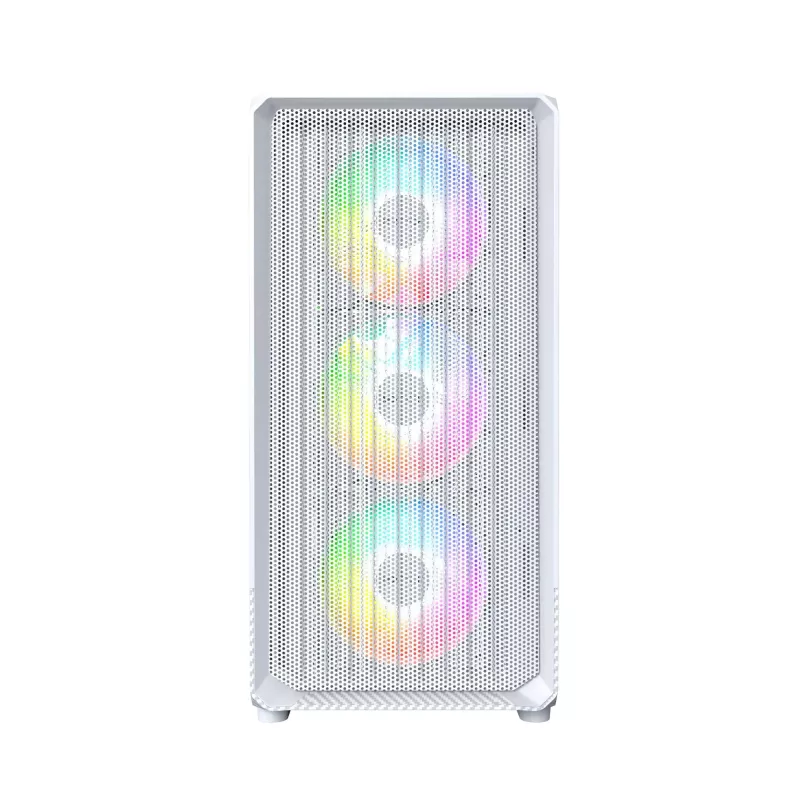 Caixa de PC Montech X5M (W) Micro Tower, branco — Micro-ATX/Mini-ITX, suporta fontes de alimentação ATX, 3 ventoinhas de 120 mm à frente, 1 de 120 mm atrás, 2 baías de 3,5 polegadas, 4 baías de 2,5 polegadas