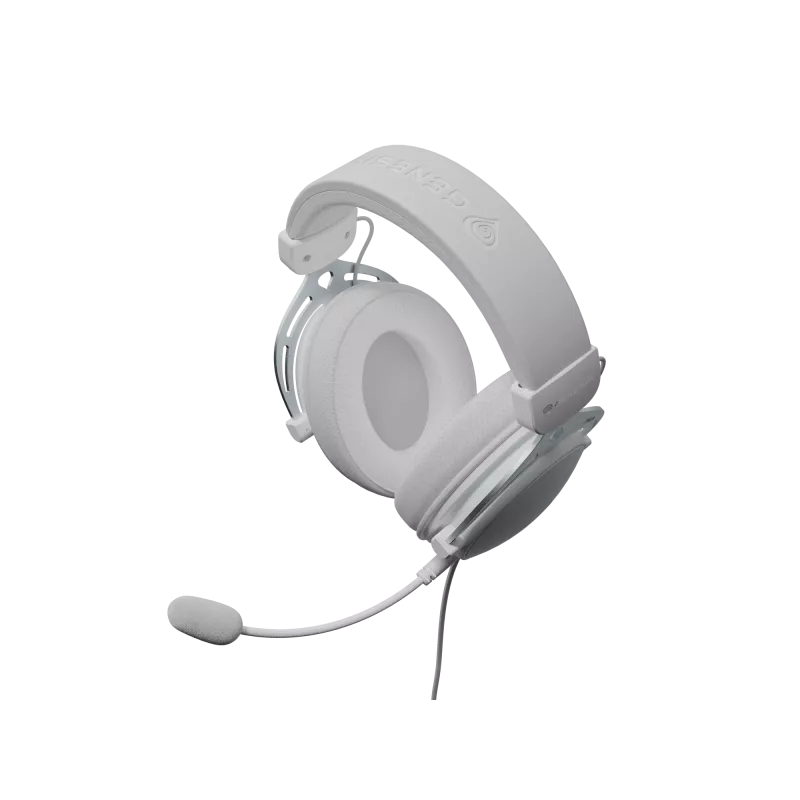 Auscultadores com fios Genesis Toron 531 brancos com microfone, design on-ear leve