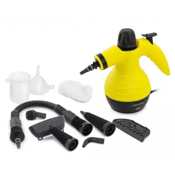 Limpa-vapor portátil ESPERANZA EHS001 — 0,35 L, 900 W, 3 bar, 115 °C, 40 g/min, inclui escovas para chão/estofos/escova