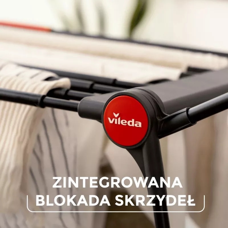 Estendal VILEDA Infinity Flex Ultimate Telescópico — preto, alumínio revestido, 30 m de área de secagem, dobrável, rodas