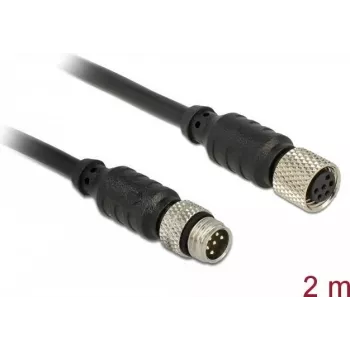 Cabo de sensor/atuador DeLOCK 12640 2 m M8 preto