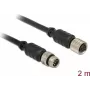 Cabo de sensor/atuador DeLOCK 12640 2 m M8 preto