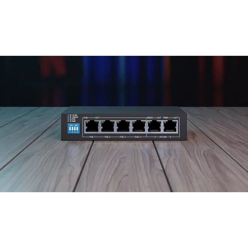 Switch não gerido Extralink EUROS V2 4x 100Mb/s PoE/PoE+