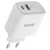 Carregador para dispositivos móveis Savio LA-12 Universal Branco AC Carregamento rápido Interior