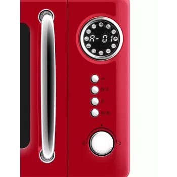 Micro-ondas de bancada ETA Storio Vermelho Solo – 20 L, 700 W, 5 níveis de potência, prato giratório de 245 mm