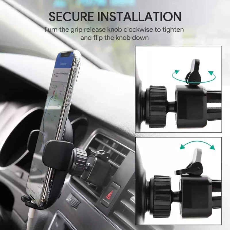 Suporte de telemóvel para automóvel Aukey HD-C48 para grelha de ventilação, rótula de 360°