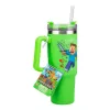 Copo isotérmico Paladone Minecraft Green 900 ml com palhinha