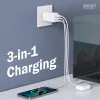 Carregador de parede DIGITUS DA-10303 67W GaN, 2× USB-C + 1× USB-A, 100–240V, branco