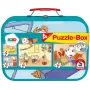 Bobo Siebenschläfer Caixa de puzzles em mala de metal (2x 26 peças, 2x 48 peças)