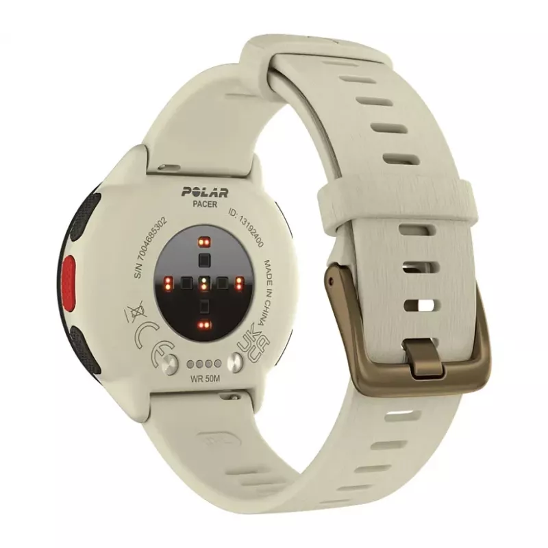 Smartwatch POLAR Pacer, tamanho S/L, luneta preta com pulseira de silicone roxa
