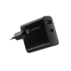 Carregador com fios para dispositivos móveis NATEC NUC-2145, 65 W, USB-C PD 3.0 + QC 3.0, 1x USB-C, 1x USB-A, 110–240 V, preto