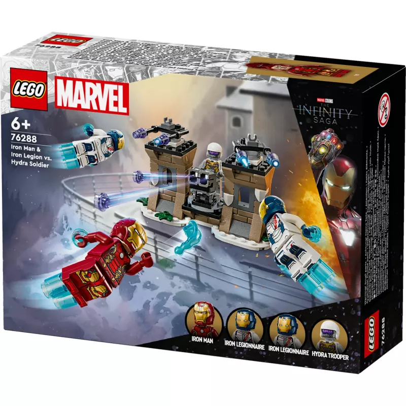 Conjunto de construção LEGO 76288 Marvel Super Heroes Iron Man Iron Legion com minifigura de soldado HYDRA, modelo de construção