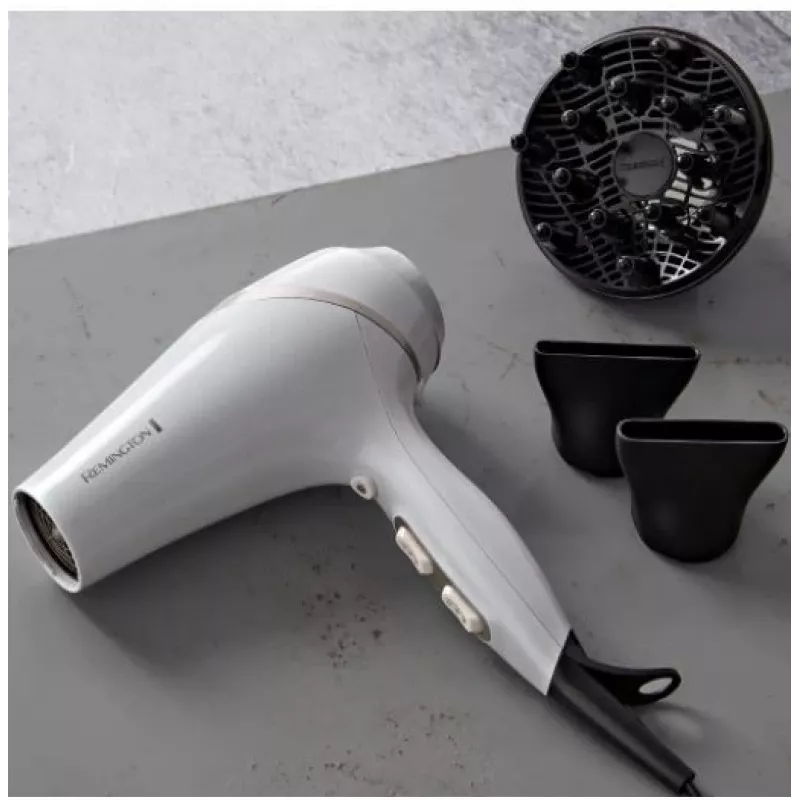 Secador de cabelo Remington AC8901 HYDRAlux 2300 W 3 níveis de temperatura Função iónica Difusor Branco