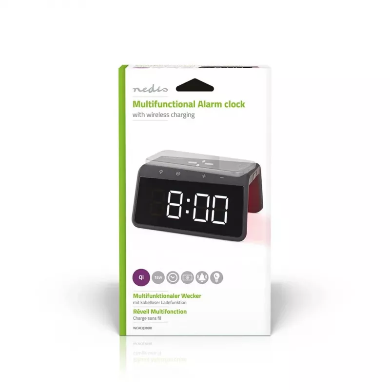 WCACQ30BK, despertador digital, retangular, preto, acrilonitrilo-butadieno-estireno (ABS)