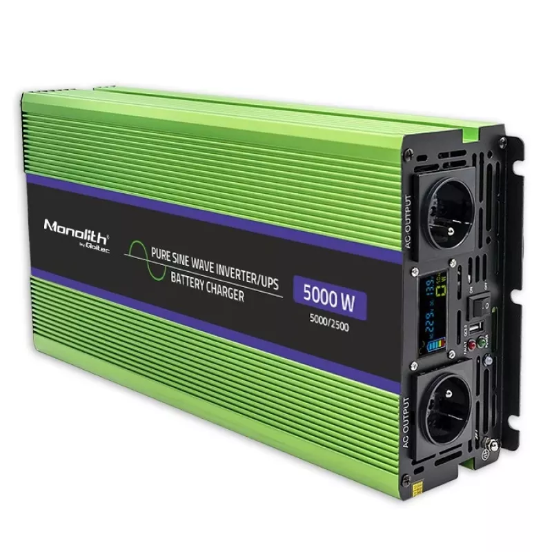 Adaptador/inversor de alimentação para automóvel Qoltec Monolith 5000 W verde