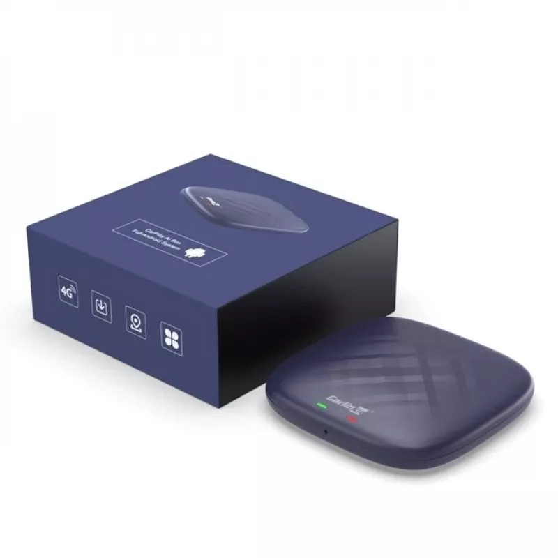 CARLINKIT Adaptador sem fios AI Box com Android 13 – 8 GB + 128 GB para autorrádios originais com CarPlay, azul