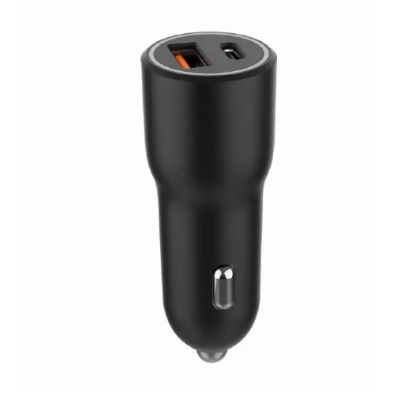 Carregador de automóvel para dispositivos móveis Gembird TA-UC-AC2PDQC38-CAR-01, USB-C, 38 W, 12-24 V, preto