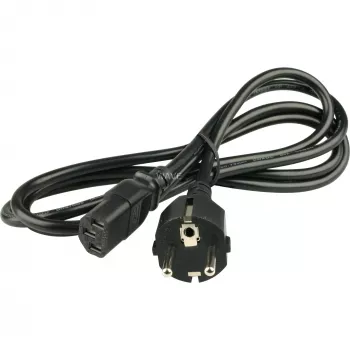 Cabo de ligação para aparelhos Wentronic Goobay, 2 m, preto - Type-F (Type-F, CEE 7/7) > conector fêmea C13 para aparelhos (50098)