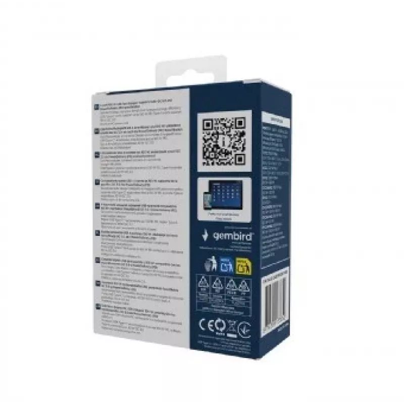 Gembird TA-UC-2A2C-PD100-01-BK Carregador para dispositivos móveis portátil, smartphone preto AC carregamento rápido interior
