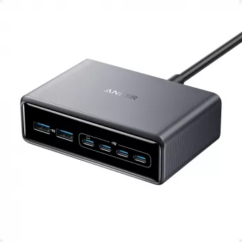 Carregador GeNPrime 200W GaN 4xUSB-C 2xUSB-A preto
