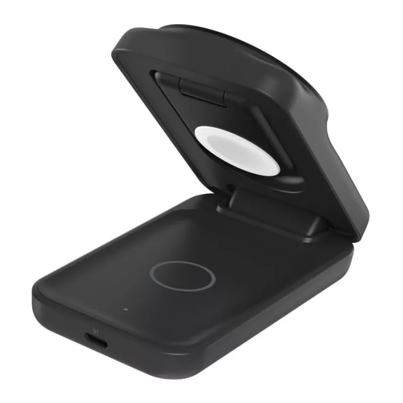 Belkin UltraCharge suporte de carregamento sem fios dobrável 3 em 1 Qi2 de 25 W, preto (WIZ036KQBK)