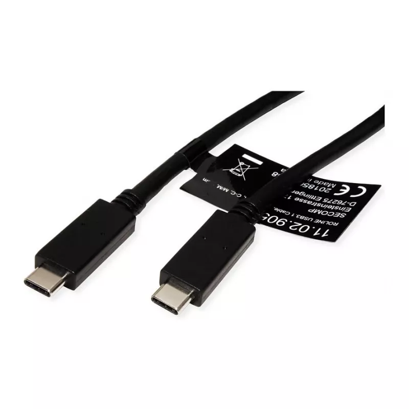 Cabo USB ROLINE 11.02.9057 USB 3.2 Gen 2 1 m USB C preto