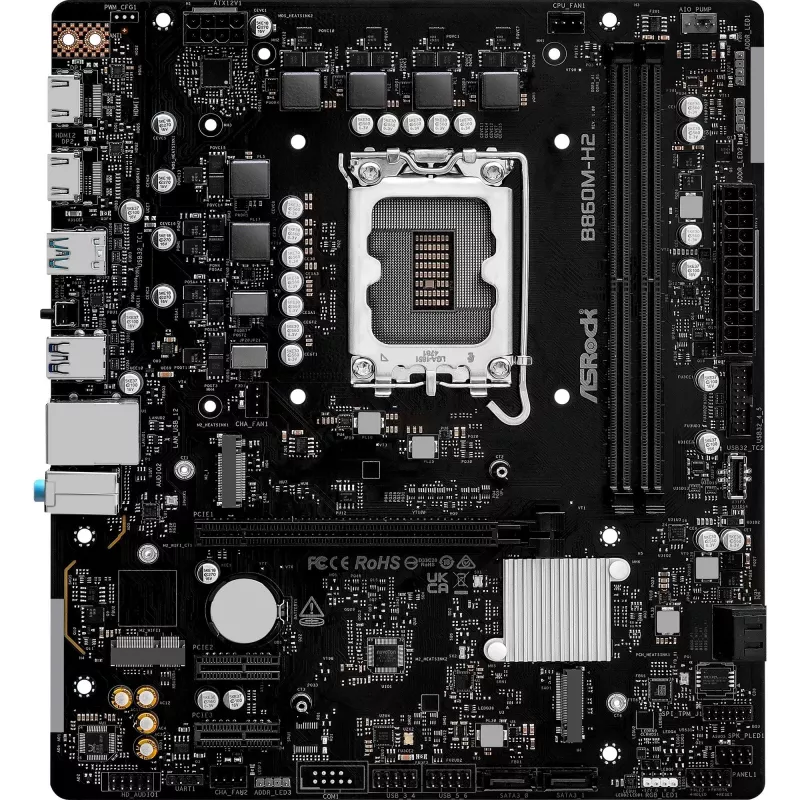 Placa-mãe ASRock B860M-H2 DDR5 LGA1851 Micro-ATX